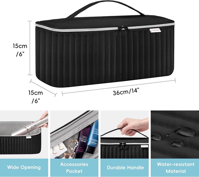 Lexeeco Travel Carrying Case for Hair Dryer Shark Flexstyle Dyson Airwrap Brush Hair Accessories Tools Storage Bag for Revlon Hairdryer Styler Organizer (Black) - Image 3